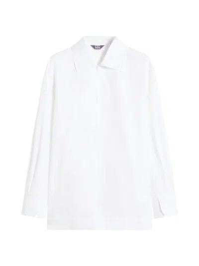 Mm Max Mara Women's Cotton Satin Blouse In White