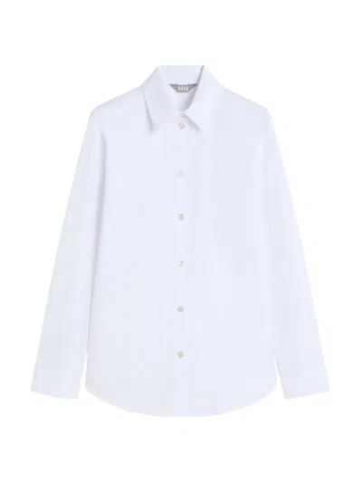 Mm Max Mara Women's Cotton Satin Shirt In White