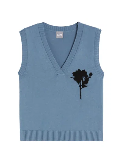 Mm Max Mara Women's Cotton Yarn Gilet Sweater In Purple