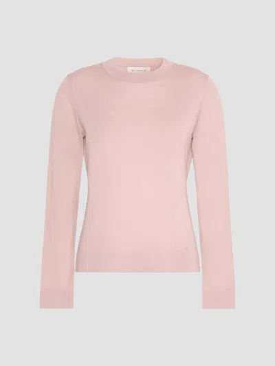 Mm Max Mara Women's Crew Neck Wool Yarn Jumper In Mauve