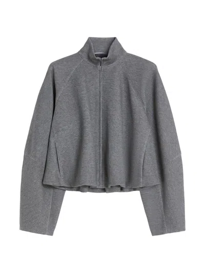 Mm Max Mara Women's Cropped Jersey Sweatshirt In Gray