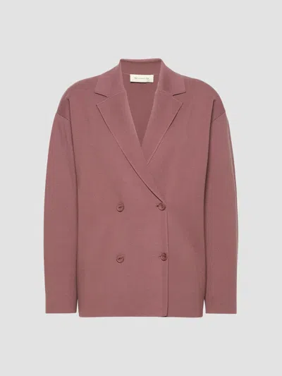 Mm Max Mara Women's Double Breasted Jacket In Viscose Crepe Yarn In Purple