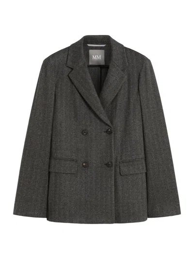 Mm Max Mara Women's Double Breasted Jacquard Blazer In Black
