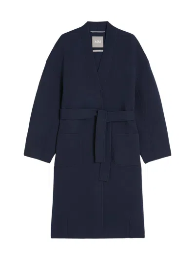 Mm Max Mara Women's Double Faced Cotton Jersey Coat In Blue