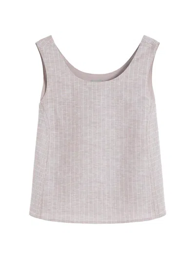 Mm Max Mara Women's Flared Cotton And Linen Canvas Top In Purple