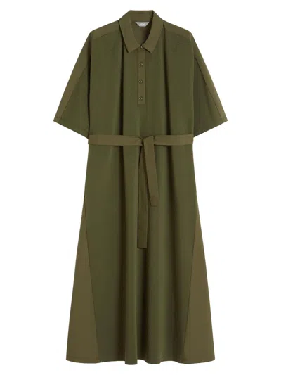 Mm Max Mara Women's Jersey And Cotton Poplin Polo Dress In Green