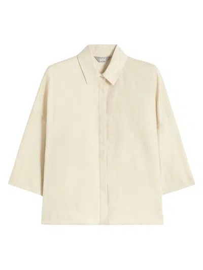 Mm Max Mara Women's Linen Canvas Boxy Shirt In Neutral