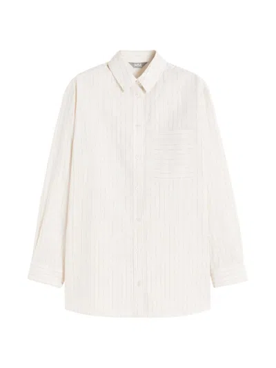 Mm Max Mara Women's Mannish Linen And Cotton Shirt In White