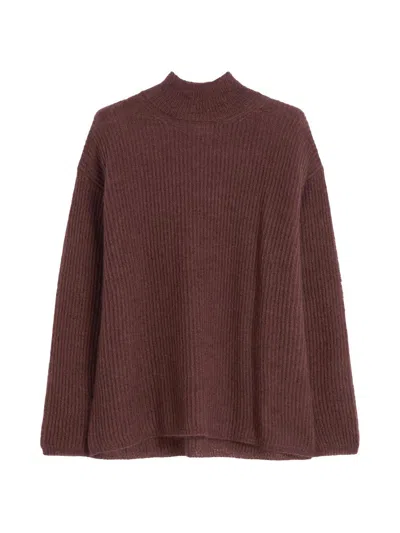 Mm Max Mara Women's Mohair High Neck Sweater In Burgundy