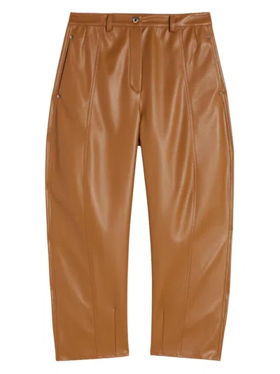Mm Max Mara Women's Nappa Leather Look Jersey Trousers In Brown