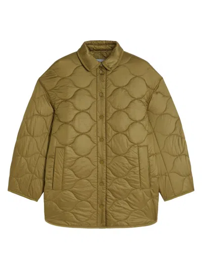 Mm Max Mara Women's Nylon Overshirt Coat In Green