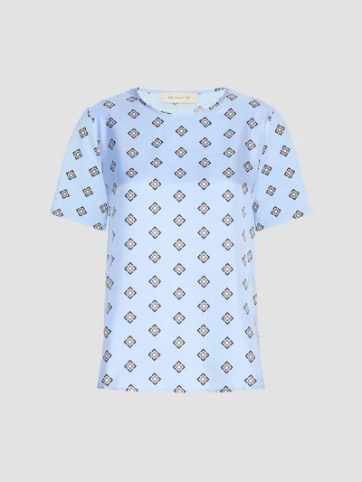 Mm Max Mara Women's Printed Cotton Jersey Blouse In Blue