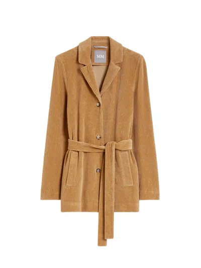 Mm Max Mara Women's Rib Knit Jersey Jacket In Brown