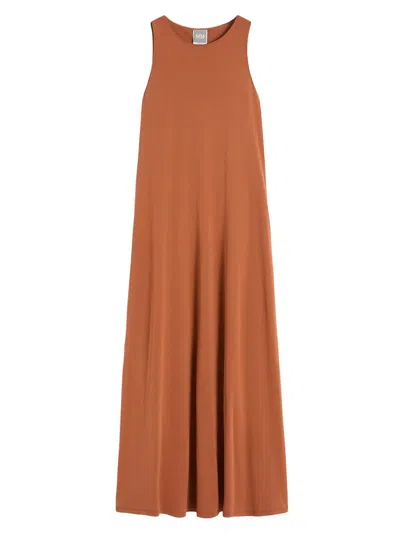 Mm Max Mara Women's Sleeveless Stretch Viscose Dress In Brown