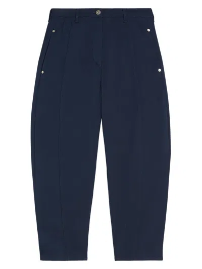 Mm Max Mara Women's Stretch Cotton Drill Trousers In Blue