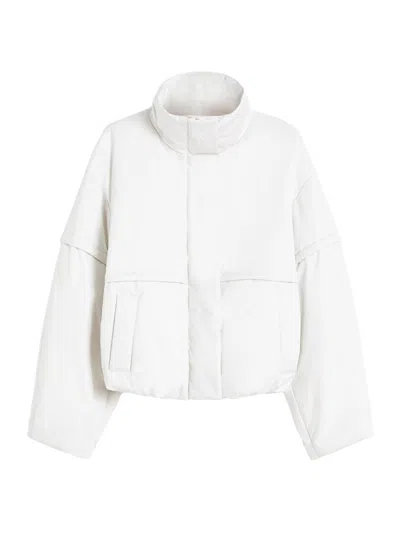 Mm Max Mara Women's Technical Twill Bomber Jacket In White