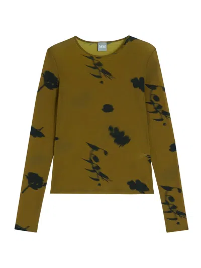 Mm Max Mara Women's Tulle Jersey T-shirt In Green