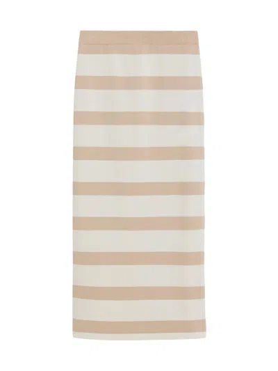 Mm Max Mara Women's Viscose Blend Knit Pencil Skirt In White
