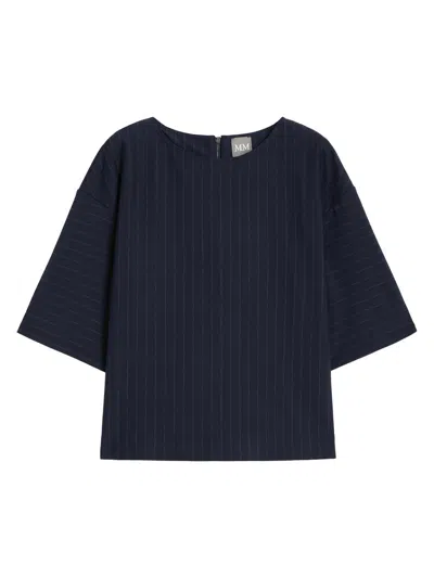 Mm Max Mara Women's Viscose Jersey Tunic Top In Blue