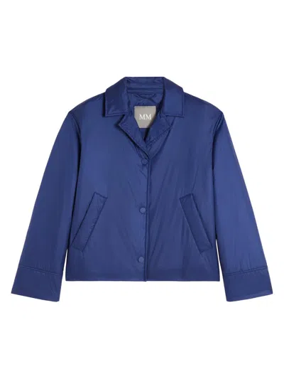Mm Max Mara Women's Water Repellent Nylon Canvas Jacket In Blue