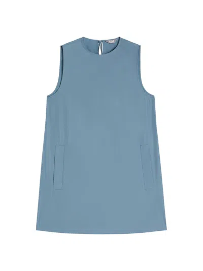 Mm Max Mara Women's Water Repellent Taffeta Dress In Blue