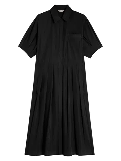 Mm Max Mara Women's Water Repellent Taffeta Shirt Dress In Black