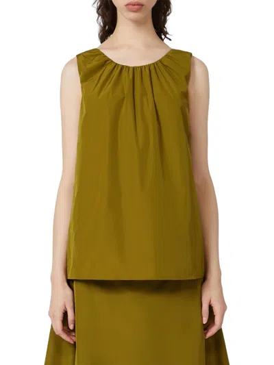 Mm Max Mara Women's Water Repellent Taffeta Top In Green