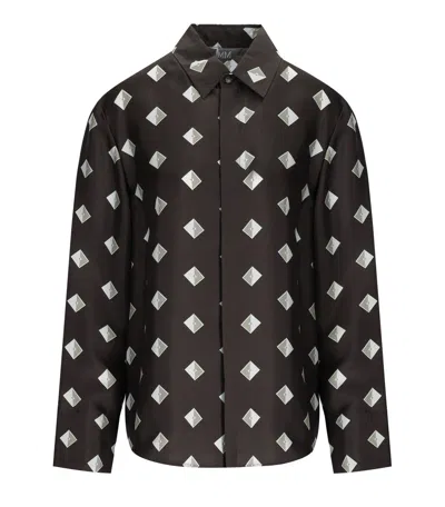 Mm Max Mara Zelig Brown Shirt In Black