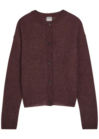 Mm Meandro Ribbed Open-knit Cardigan In Black