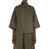 Mm Mirano Linen Button-up Shirt In Dark Green