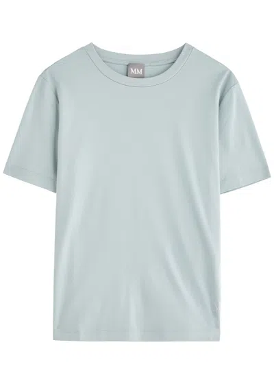Mm Opunzia Logo-embroidered Jersey T-shirt In Light Blue