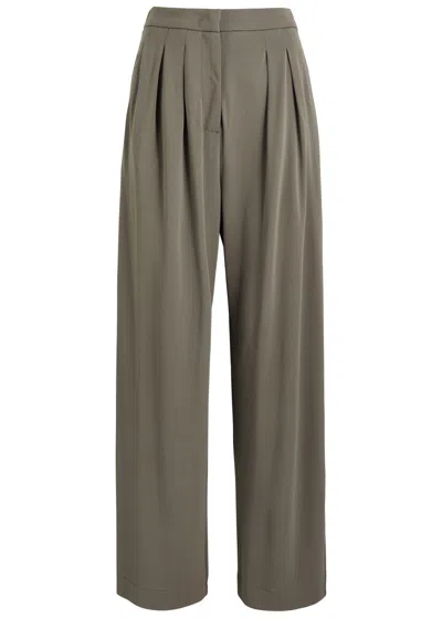Mm Pleated Viscose Trousers In Green
