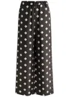 Mm Printed Wide-leg Silk-twill Trousers In Brown