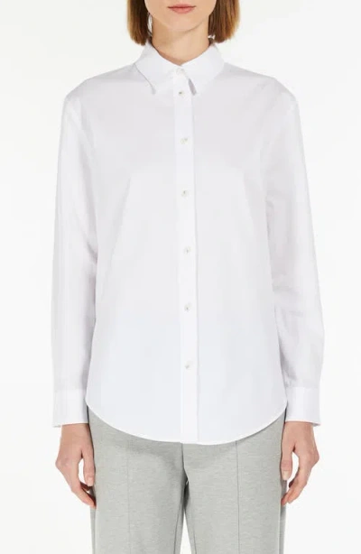 Mm Ricard Woven Cotton Shirt In Optical White