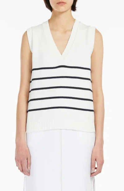 Mm Scafati Stripe Sweater Vest In White