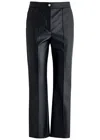 Mm Slim-leg Faux Leather Trousers In Navy