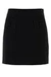 Mm Studio Black Triacetate Blend Pagine Mini Skirt