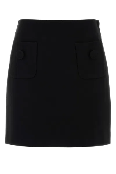Mm Studio Black Triacetate Blend Pagine Mini Skirt