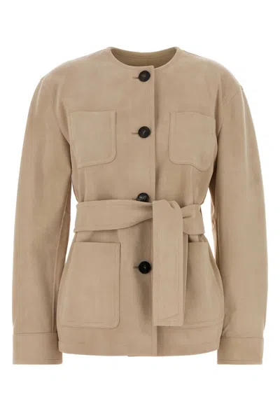 Mm Studio Boho Suede Leather Jacket In Brown