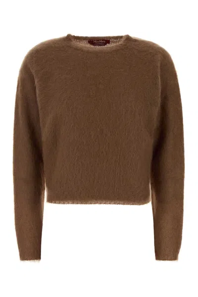 MM STUDIO MM STUDIO BROWN NYLON BLEND CAMPALE SWEATER