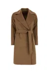 Mm Studio Camel Wool Dravenna Coat In Brown