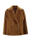 Mm Studio Caramel Alpaca Blend Filovia Coat In Brown