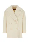 Mm Studio Red Eco Fur Slam Coat In White