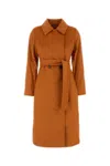 Mm Studio Orange Wool Bcollag Coat In Orange