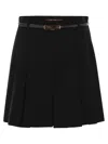 Mm Studio Ivory Crepe Abilita Shorts In Black