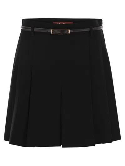 Mm Studio Ivory Crepe Abilita Shorts In Black