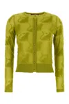 Mm Studio Pistachio Green Nylon Blend Alvaro Cardigan In Green