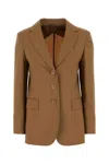 Mm Studio Camel Wool Blend Nice Blazer In Brown