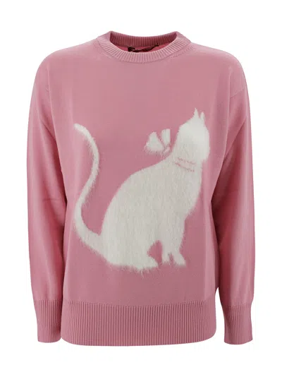 Mm Studio Pink Wool Hot Sweater