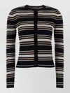 Mm Studio Piombo Cardigan Silk Blend Striped Knit In Multi